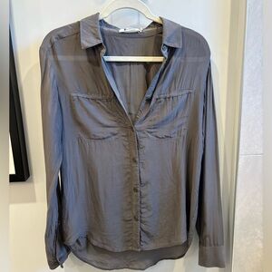 T Alexander Wang Silk Button Up